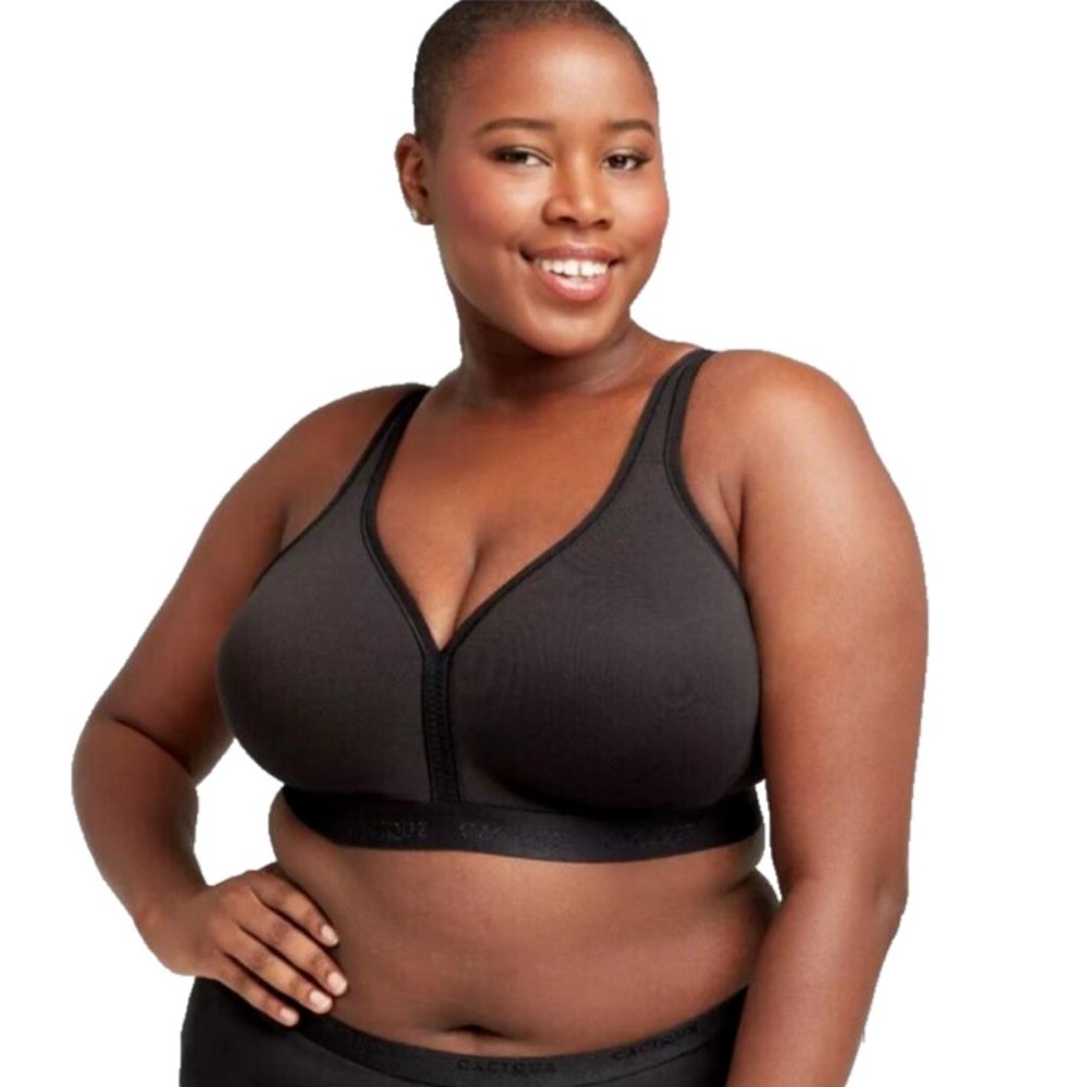 Cacique Lane Bryant Womens Bra Cotton Lightly Lined No Wire Size 40DD Black